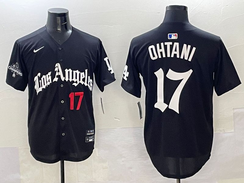 Men Los Angeles Dodgers 17 Ohtani Black Five generations Joint Name 2025 Nike MLB Jersey style 33